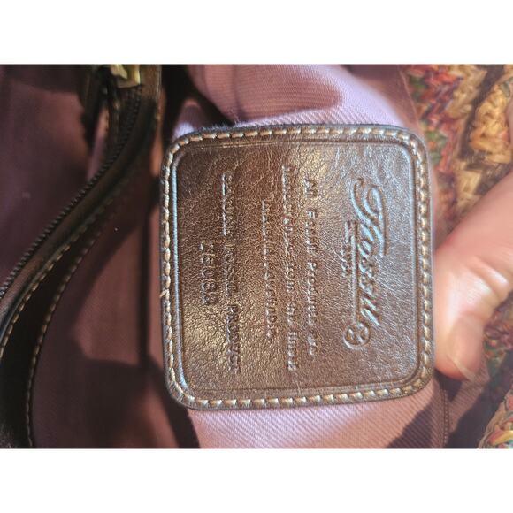 Fossil straw leather handbag purse shoulder bag y2k boho woven - Picture 8 of 10